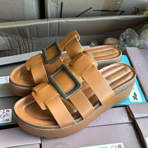 FRANCO SARTO PATRICIA WOMENS STRAPPY FLATFORM SANDALS - Picture 6 of 7